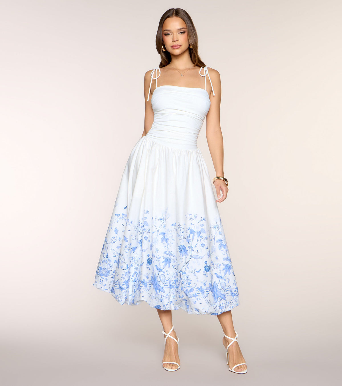 Clarie Floral Poplin A-Line Formal Dress