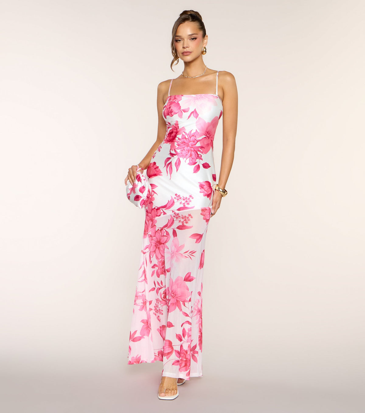 Kenzie Floral Formal Dress With Bag