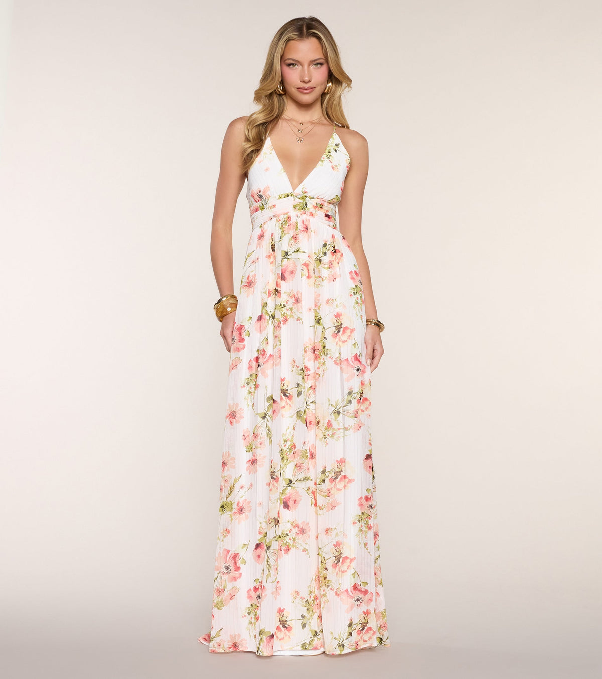 May Floral Chiffon A-Line Formal Dress