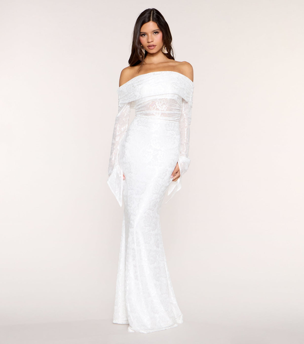 Aviana Lace Off-Shoulder Mermaid Formal Dress