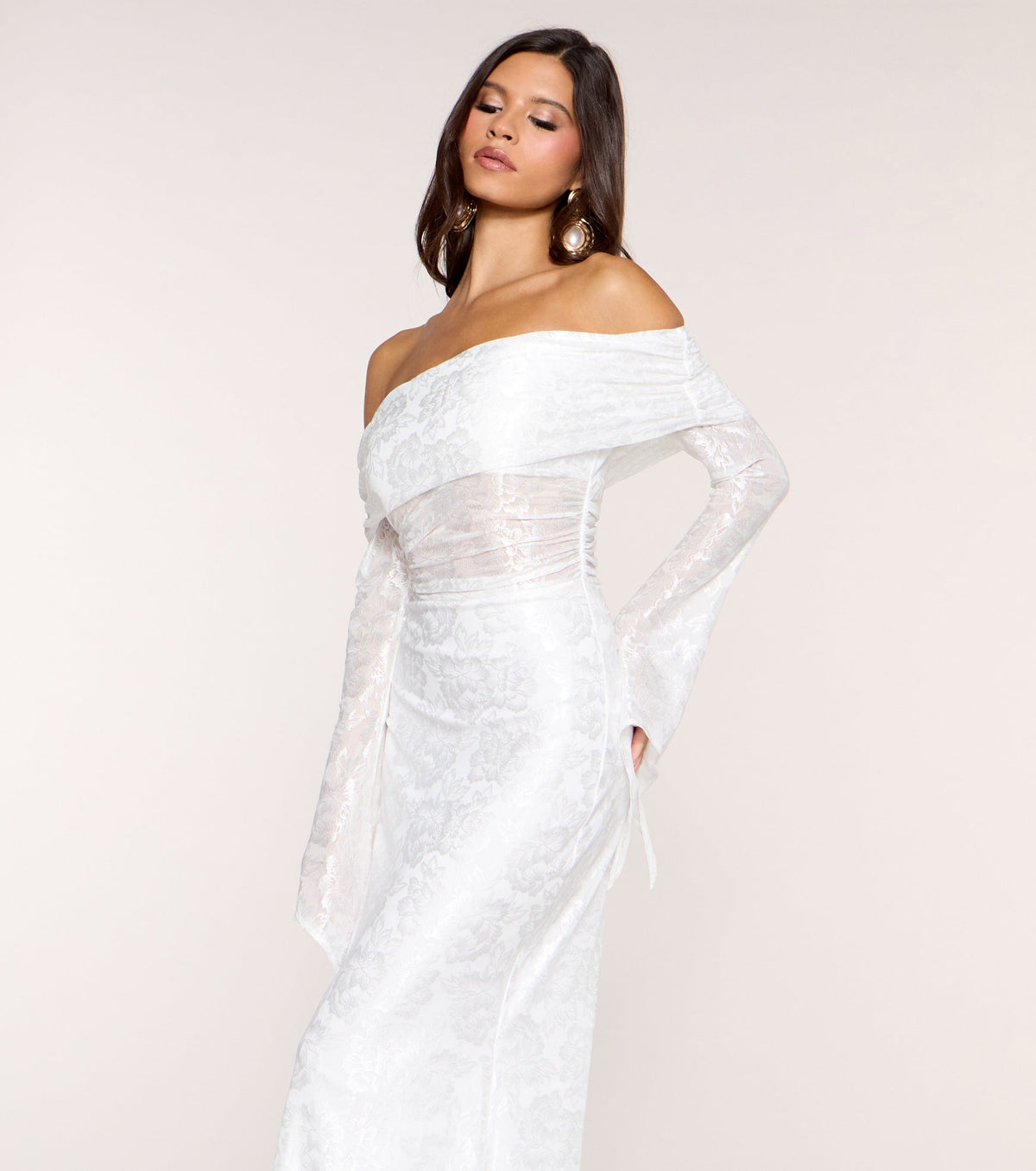 Aviana Lace Off-Shoulder Mermaid Formal Dress