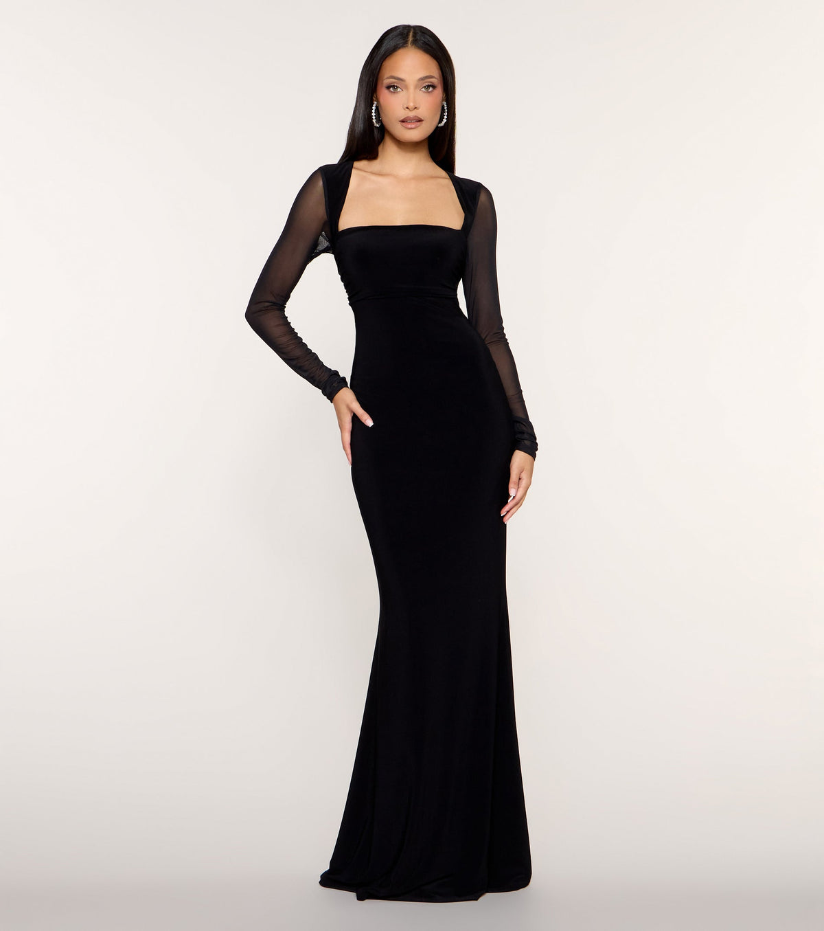 Nerine Square Neck Mermaid Formal Dress