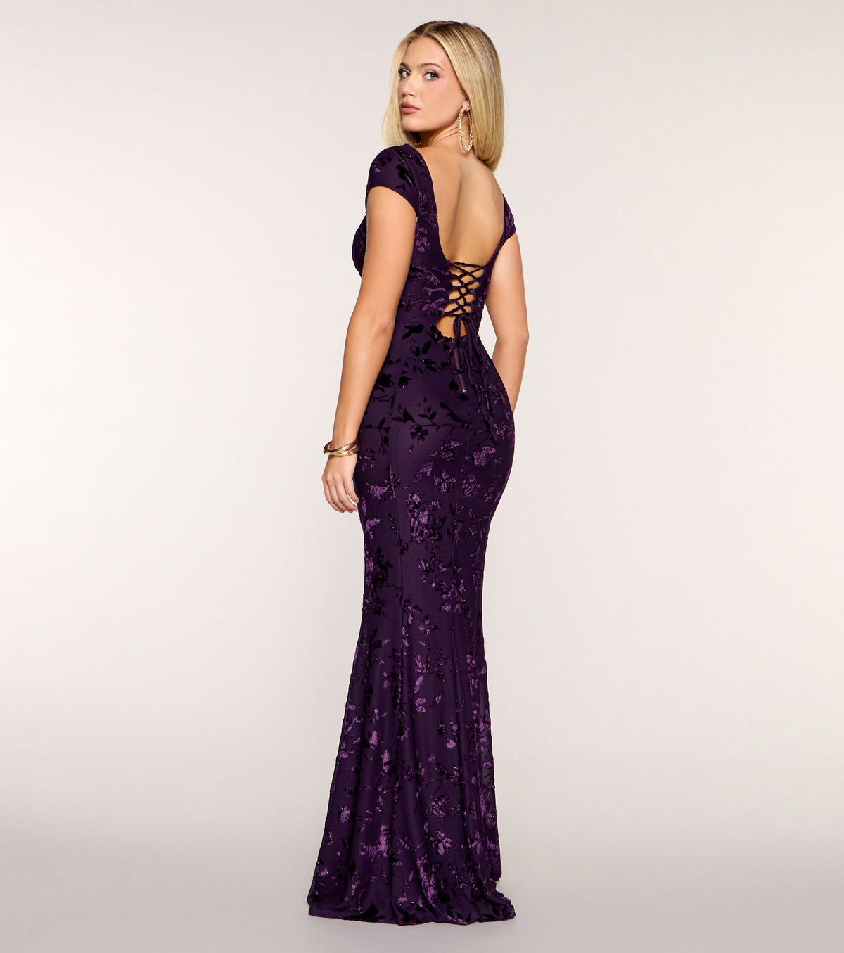 Quinn Floral Cap Sleeve Formal Dress