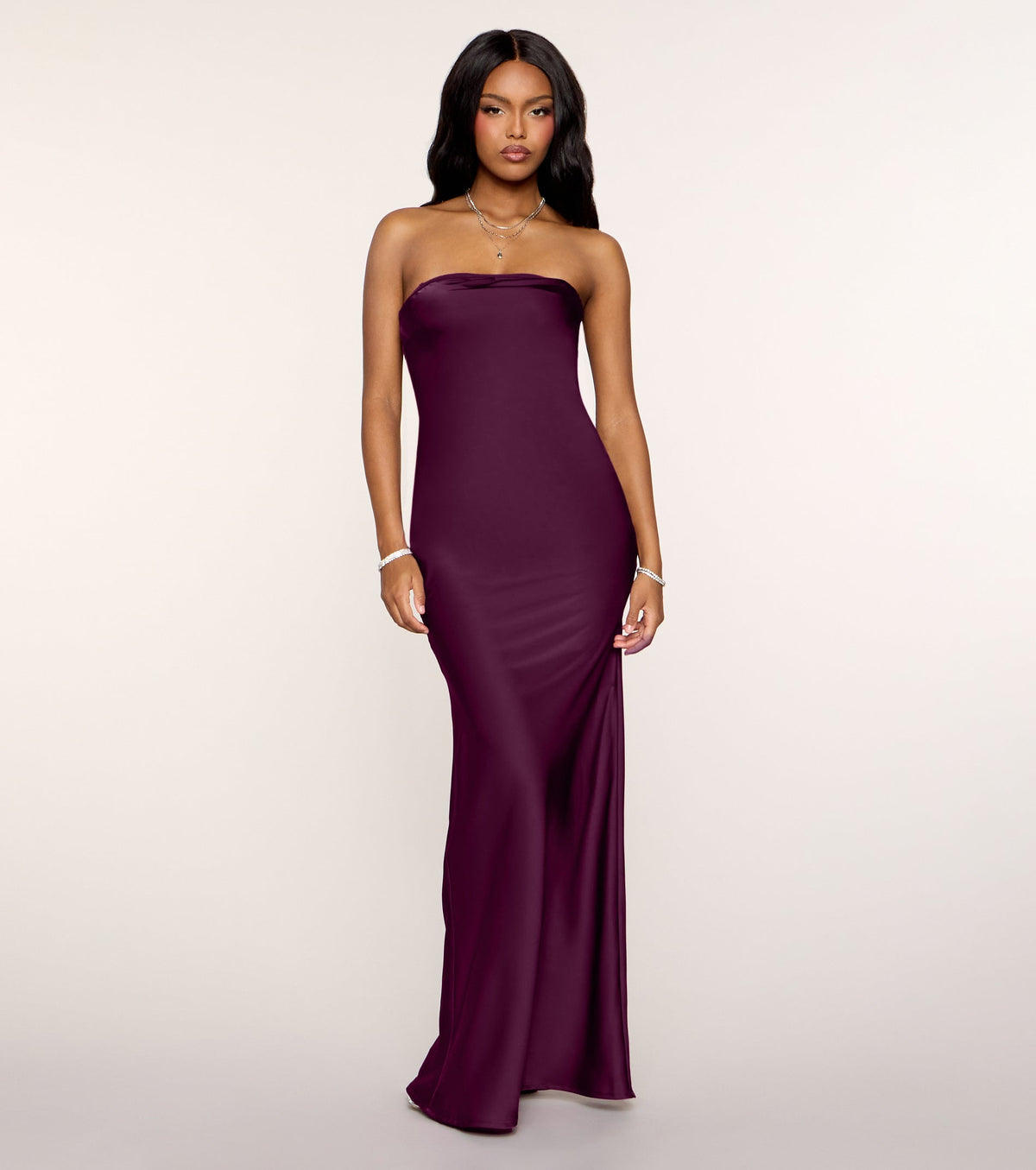 Felicity Satin Dress With Sheer Shawl
