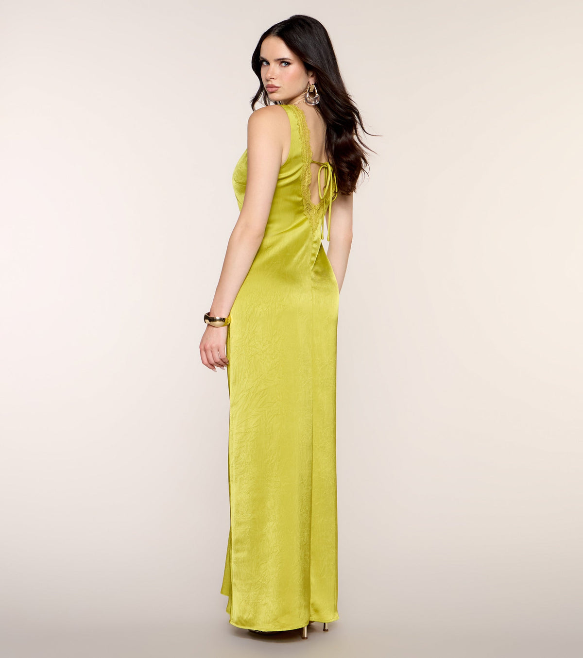 Best Guest Satin Lace Maxi Dress