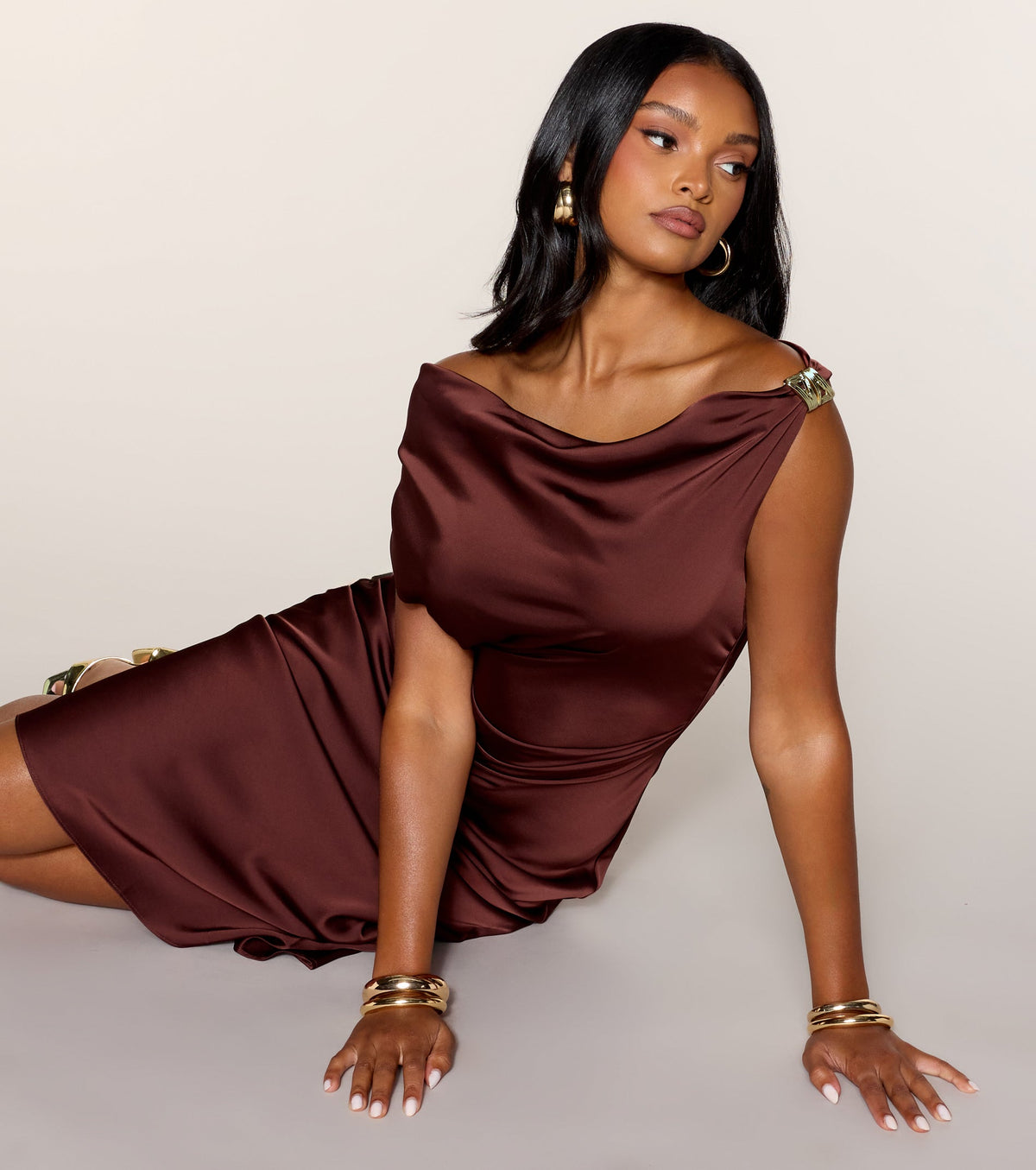 Candlelit Plans Satin Midi Dress