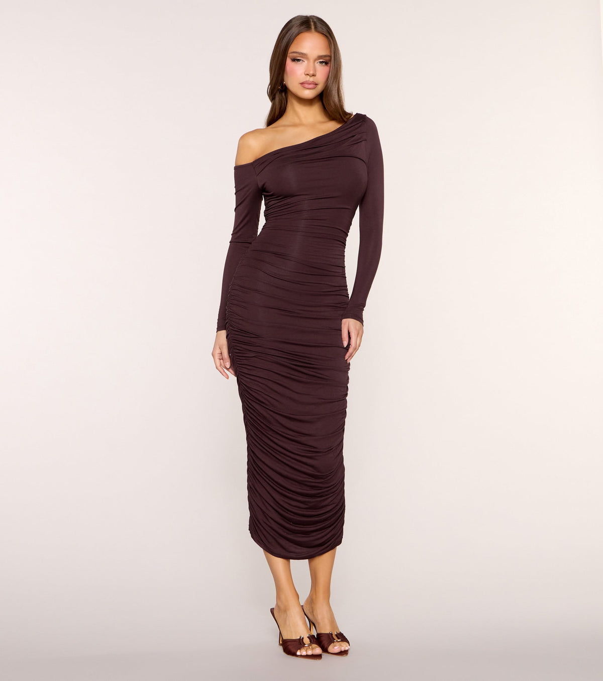 Sculpted Appeal Off-Shoulder Bodycon Midi Dress