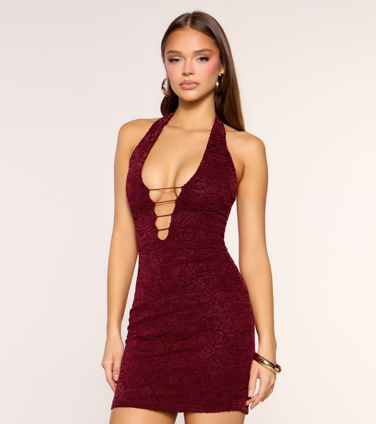 Bold Intent Strappy Halter Bodycon Mini Dress