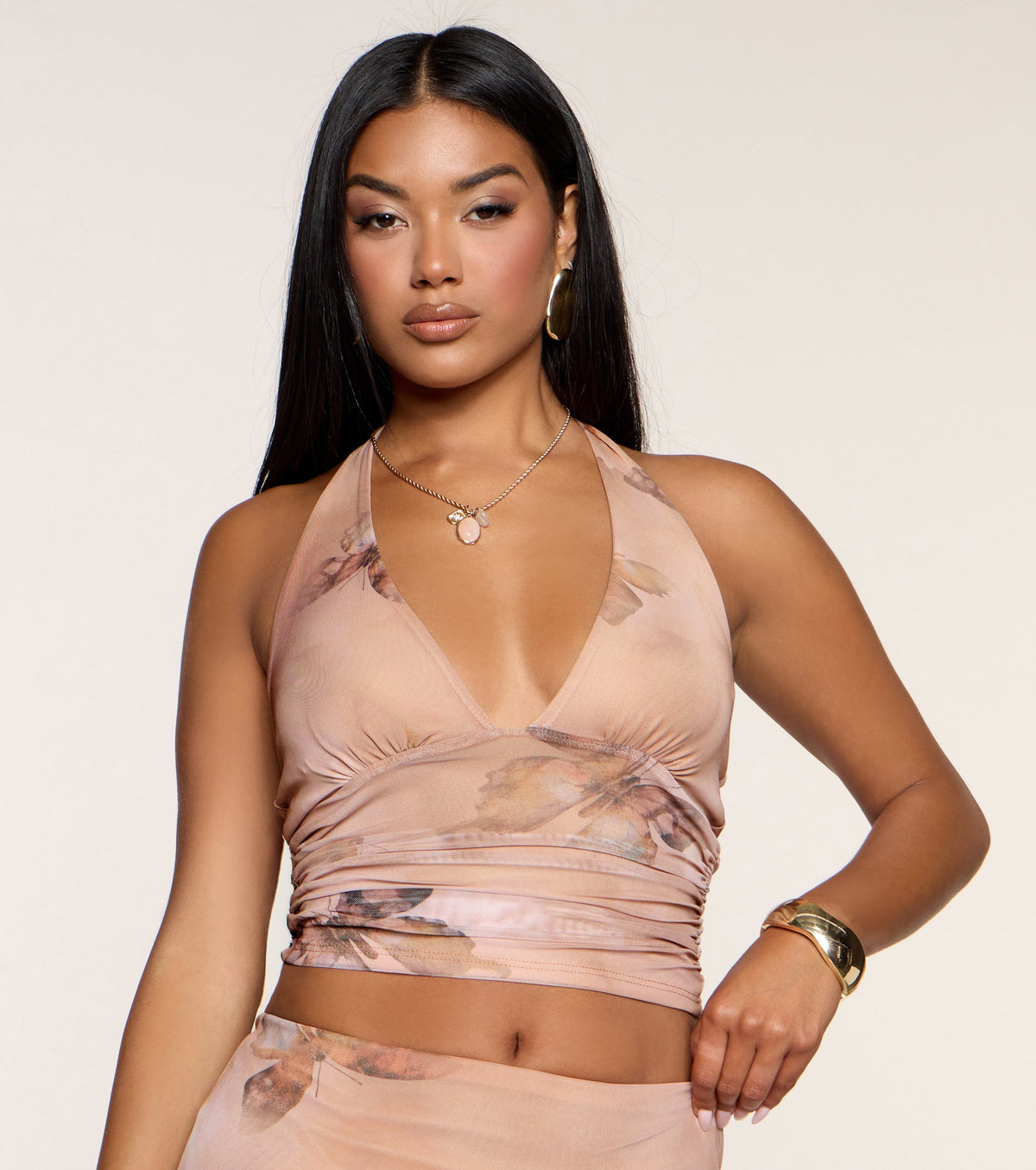 Give Me Butterflies Mesh Crop Top