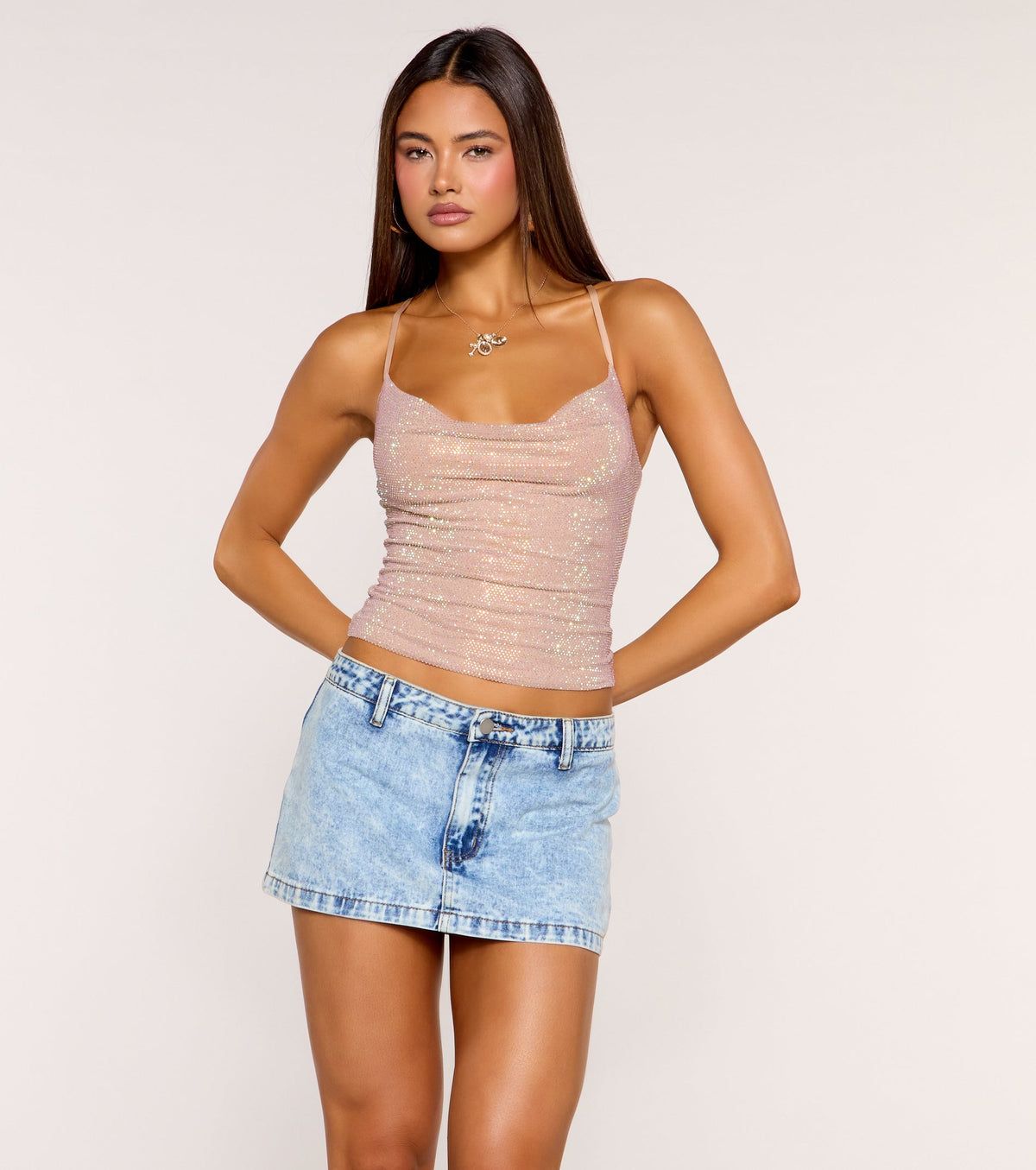 Daydream Shimmer Open Back Top