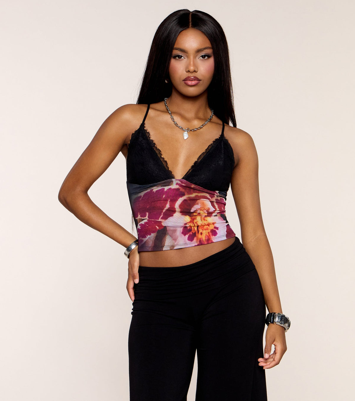 Bold Vibes Abstract Print Crop Top