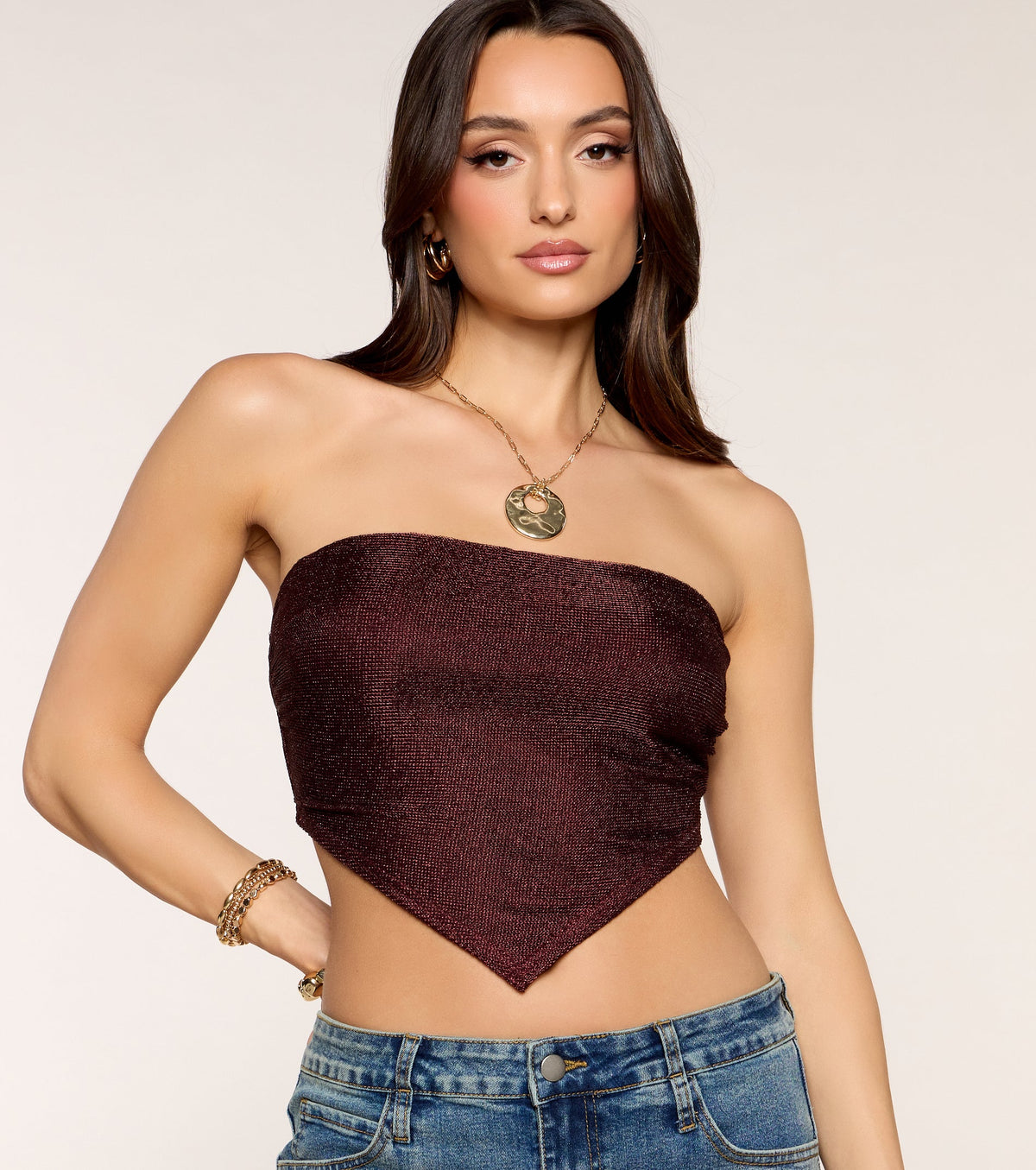 Weekend Glow Up Hanky Hem Tube Top
