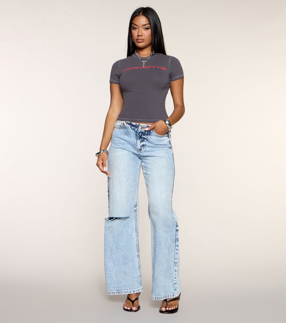 Fast Lane Corvette Crop Tee