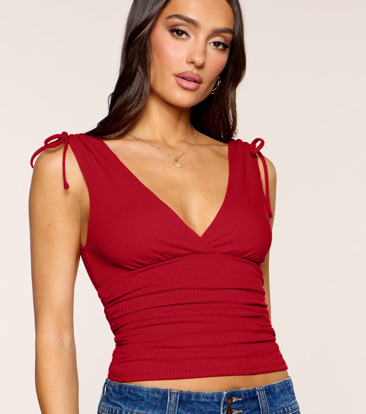 Sweet On You Tie Shoulder Tank