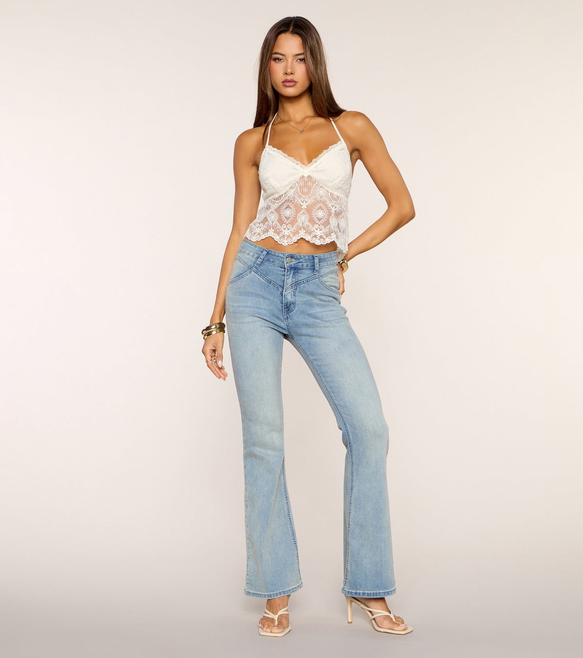 Too Cute To Cancel Floral Lace Crop Top