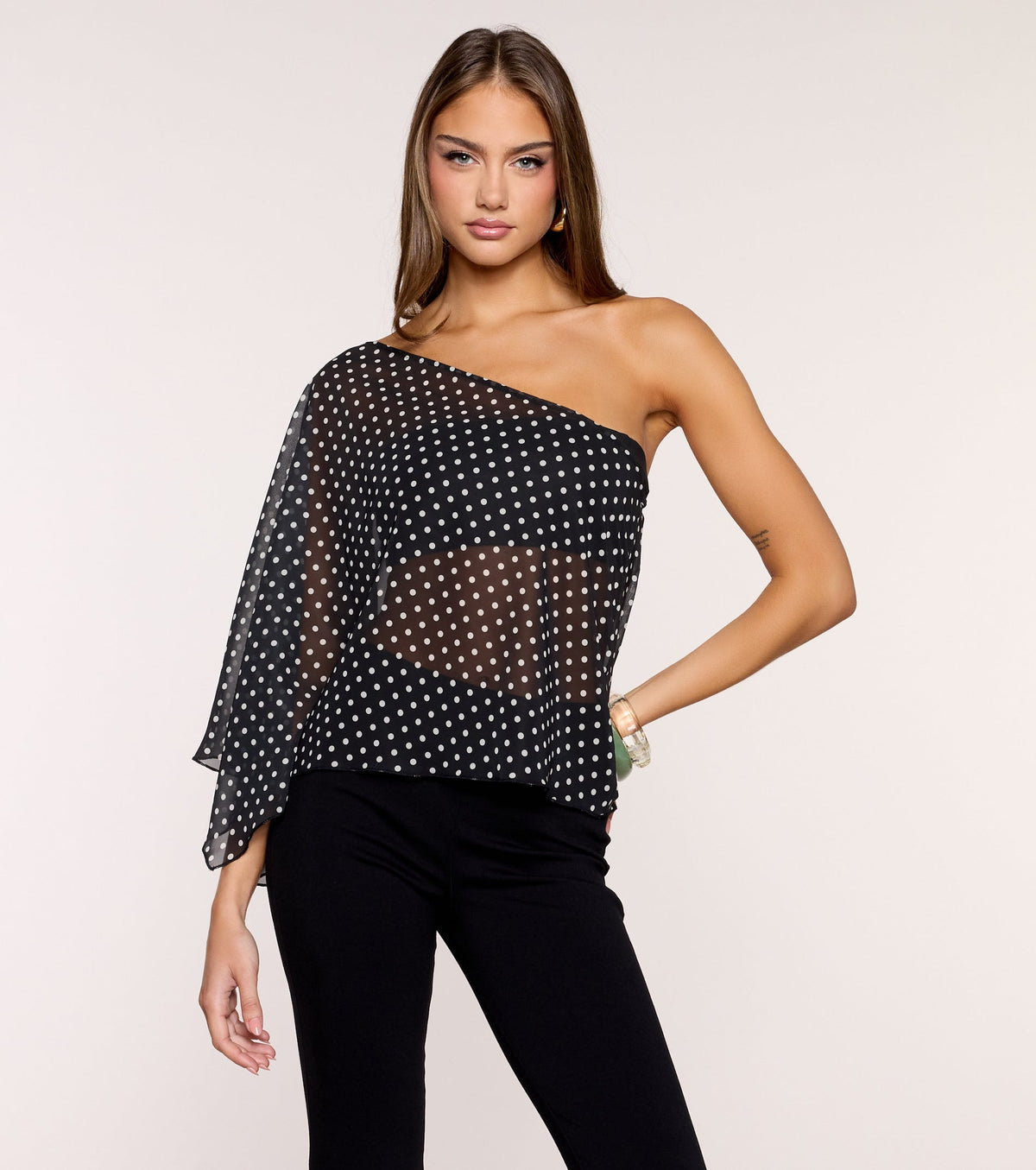 Spotted First Polka Dot Chiffon Poncho