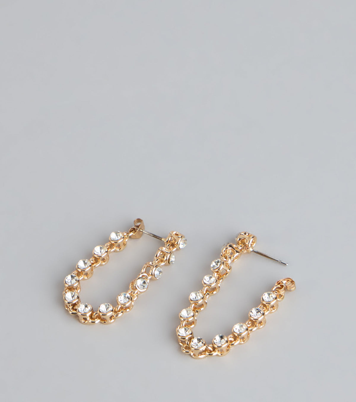 Caught Staring Rhinestone Front-To-Back Earrings