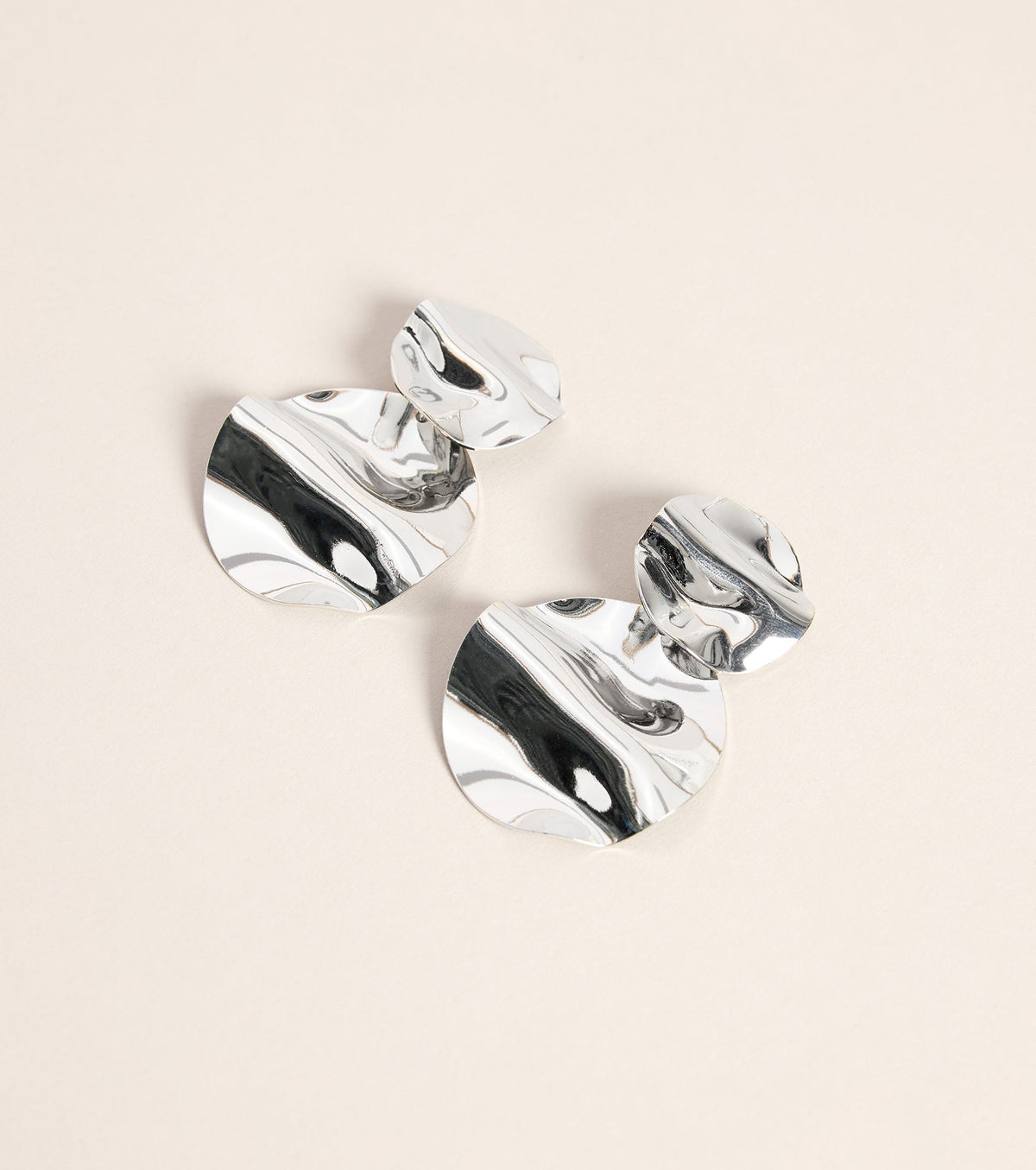 Mirror Check Circular Drop Earrings