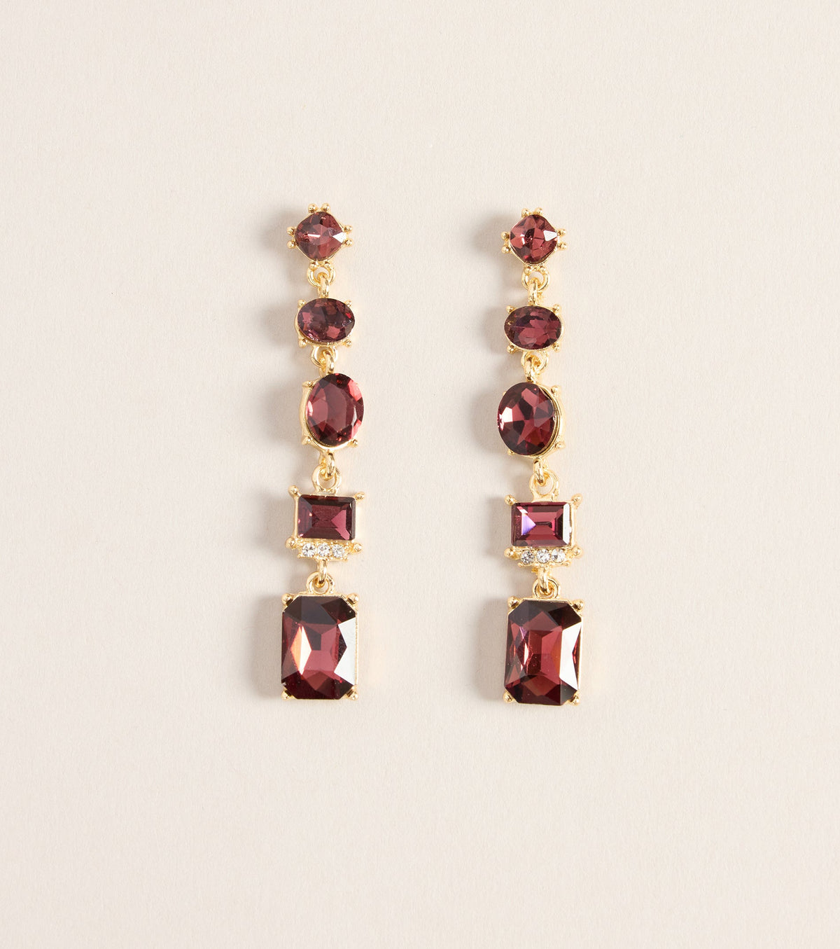 Extra Attention Gemstone Linear Earrings