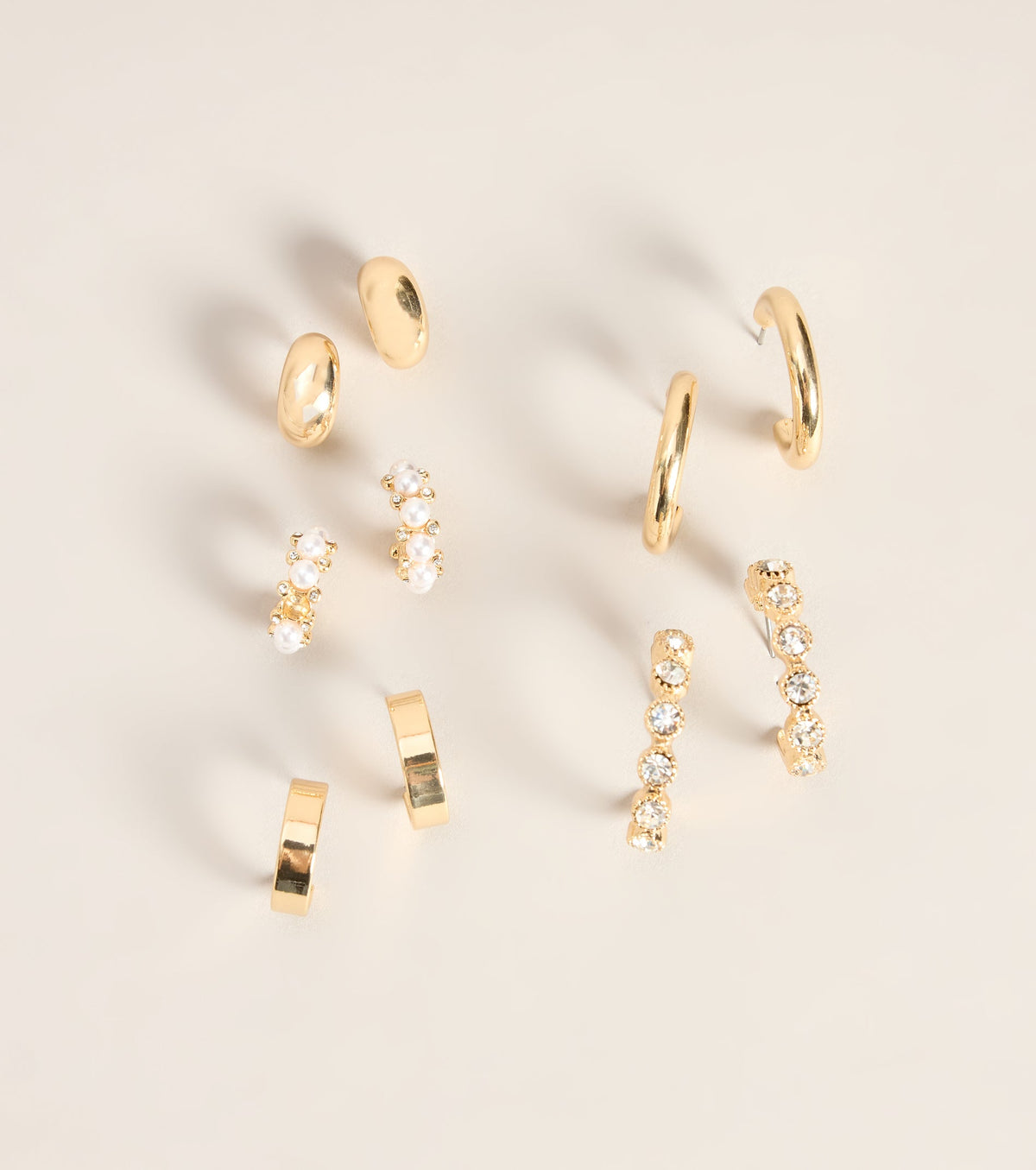 Stacked And Ready Five Pack Mixed Earrings
