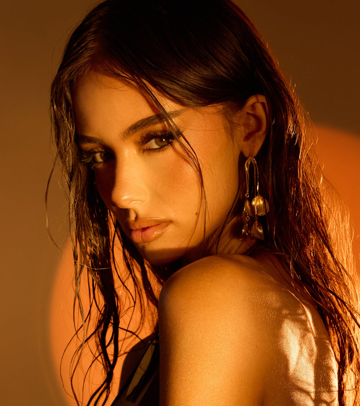 Golden Hour Crush Petal Drop Earrings