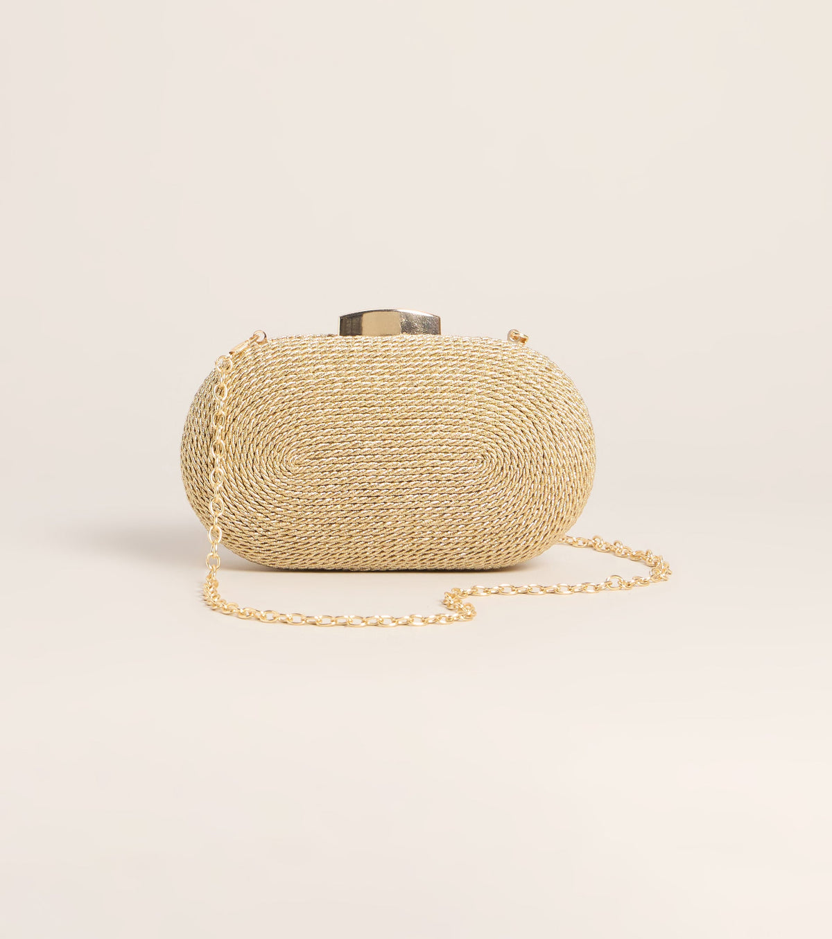 Chic Invite Metallic Rope Box Clutch