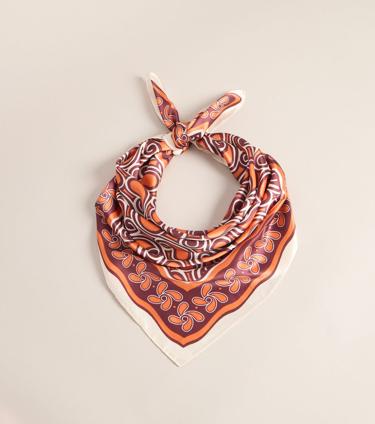 Styled Right Satin Print Scarf
