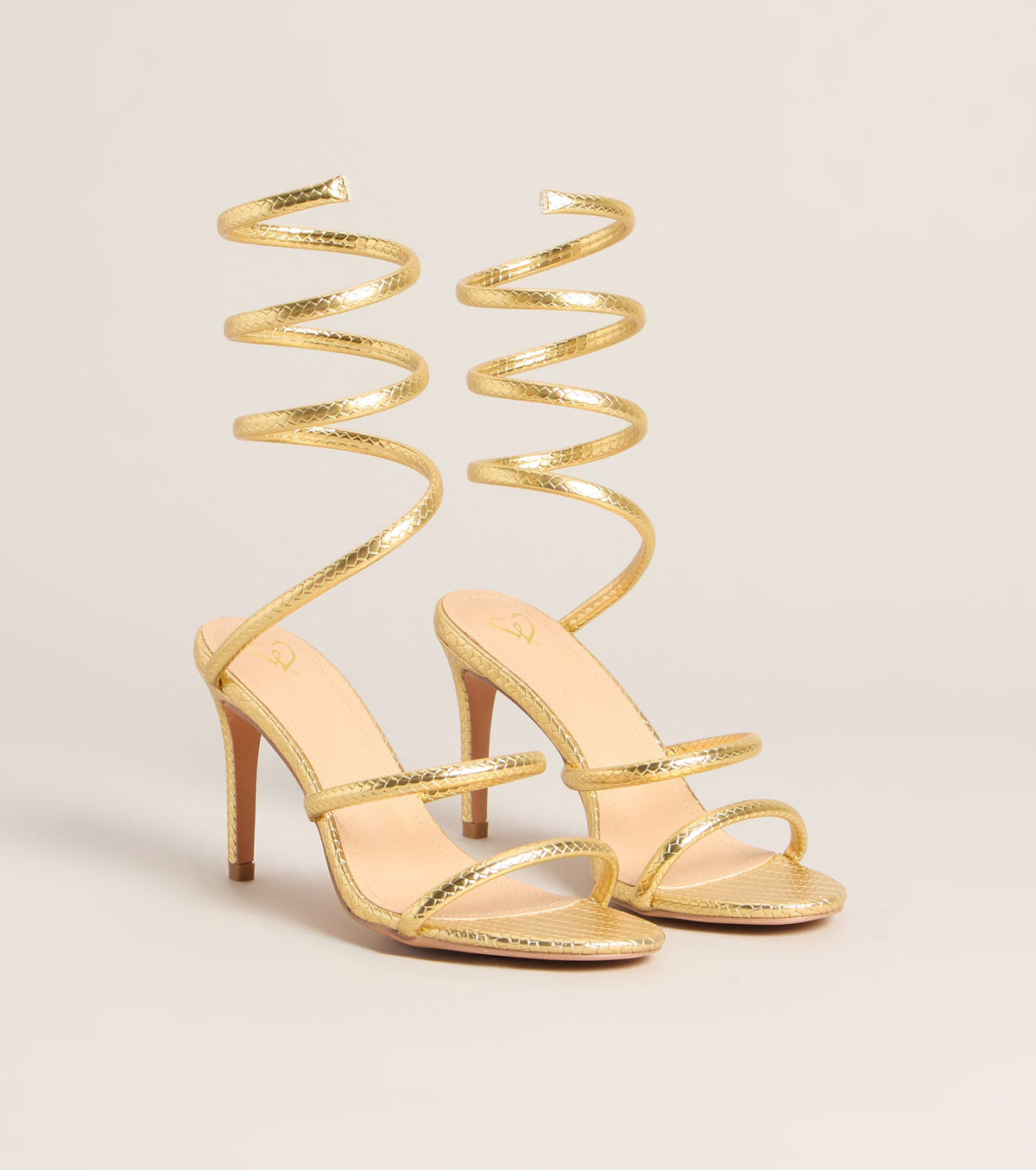 Golden Hour Spiral Stiletto Heels