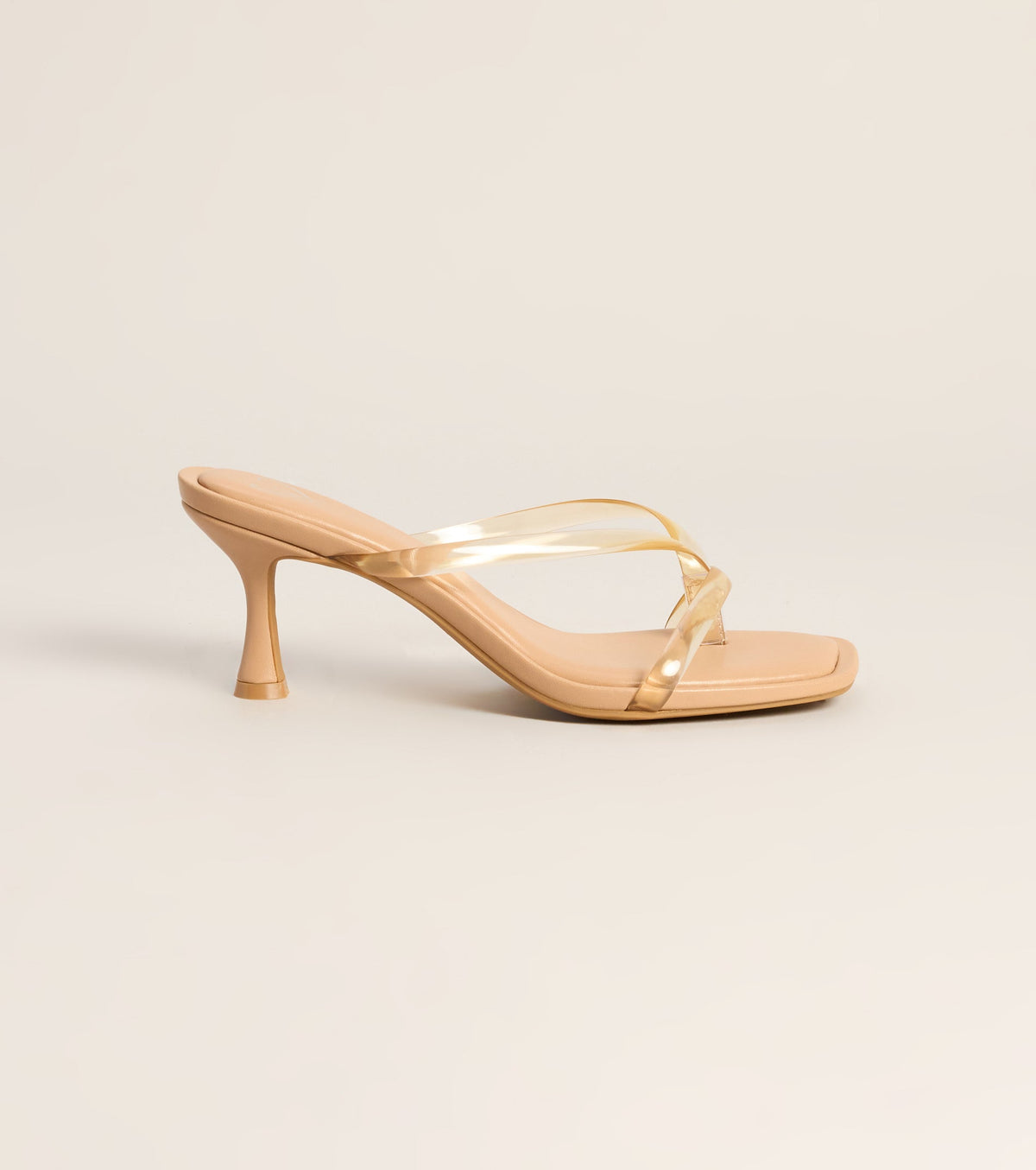 Clear Choice Jelly Thong Strap Kitten Heels