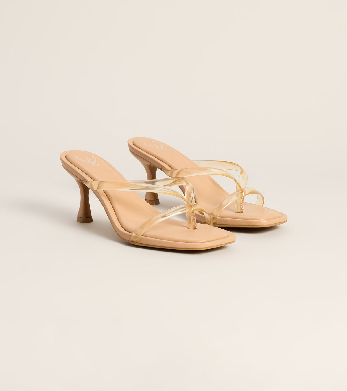 Clear Choice Jelly Thong Strap Kitten Heels