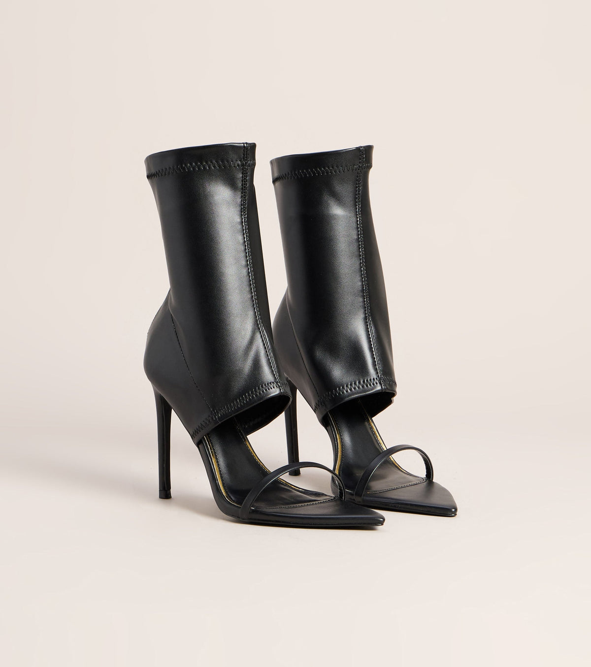 Curve Appeal Sock Cutout Stiletto Heels
