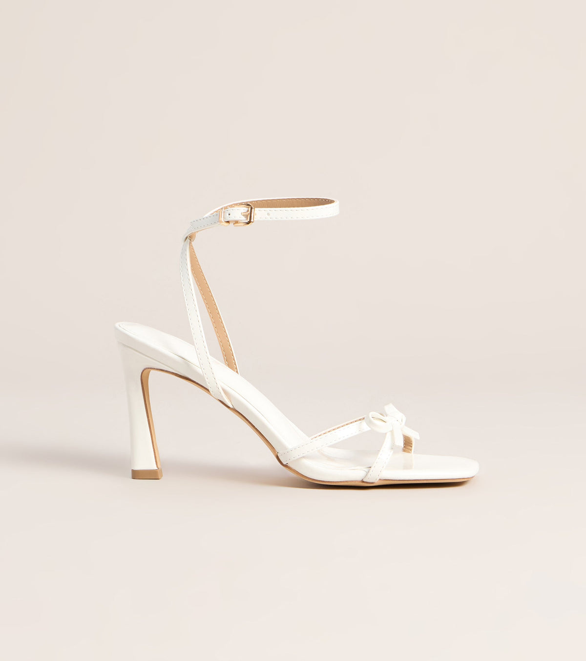 Glossy Glam Bow Strap Stiletto Heels