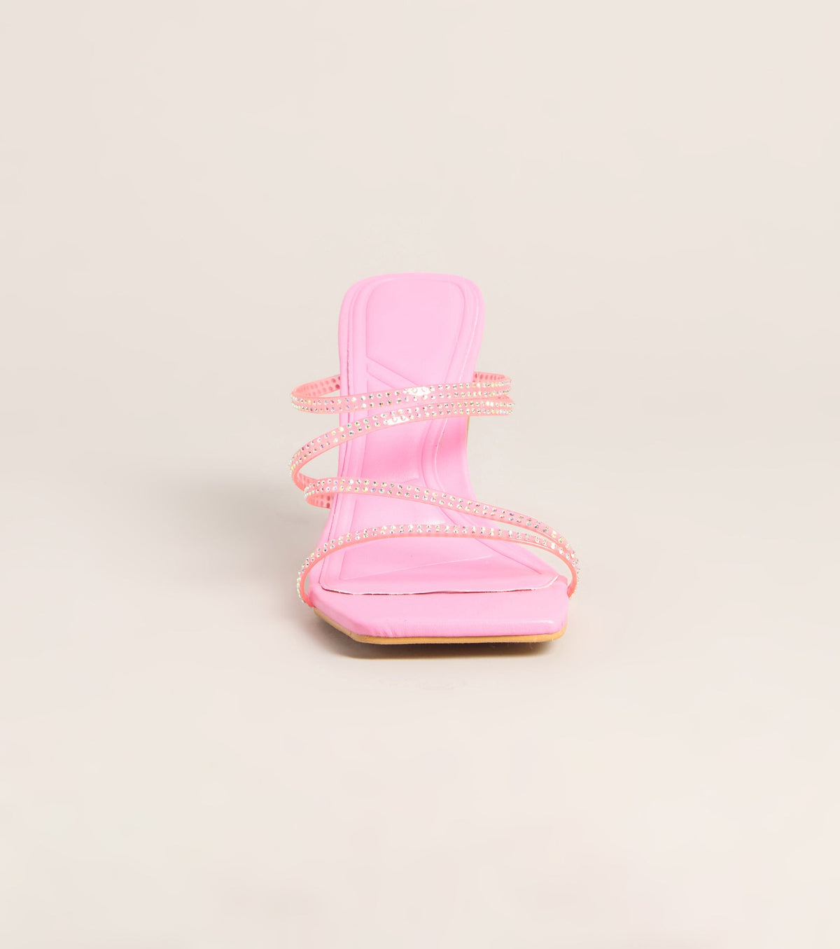 All Eyes Strappy Rhinestone Mules