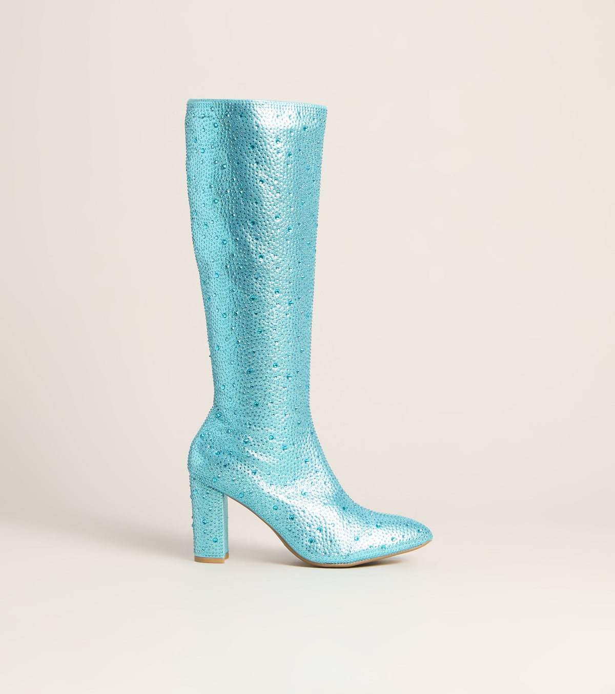 Star Sparkle Rhinestone Block Heel Boots