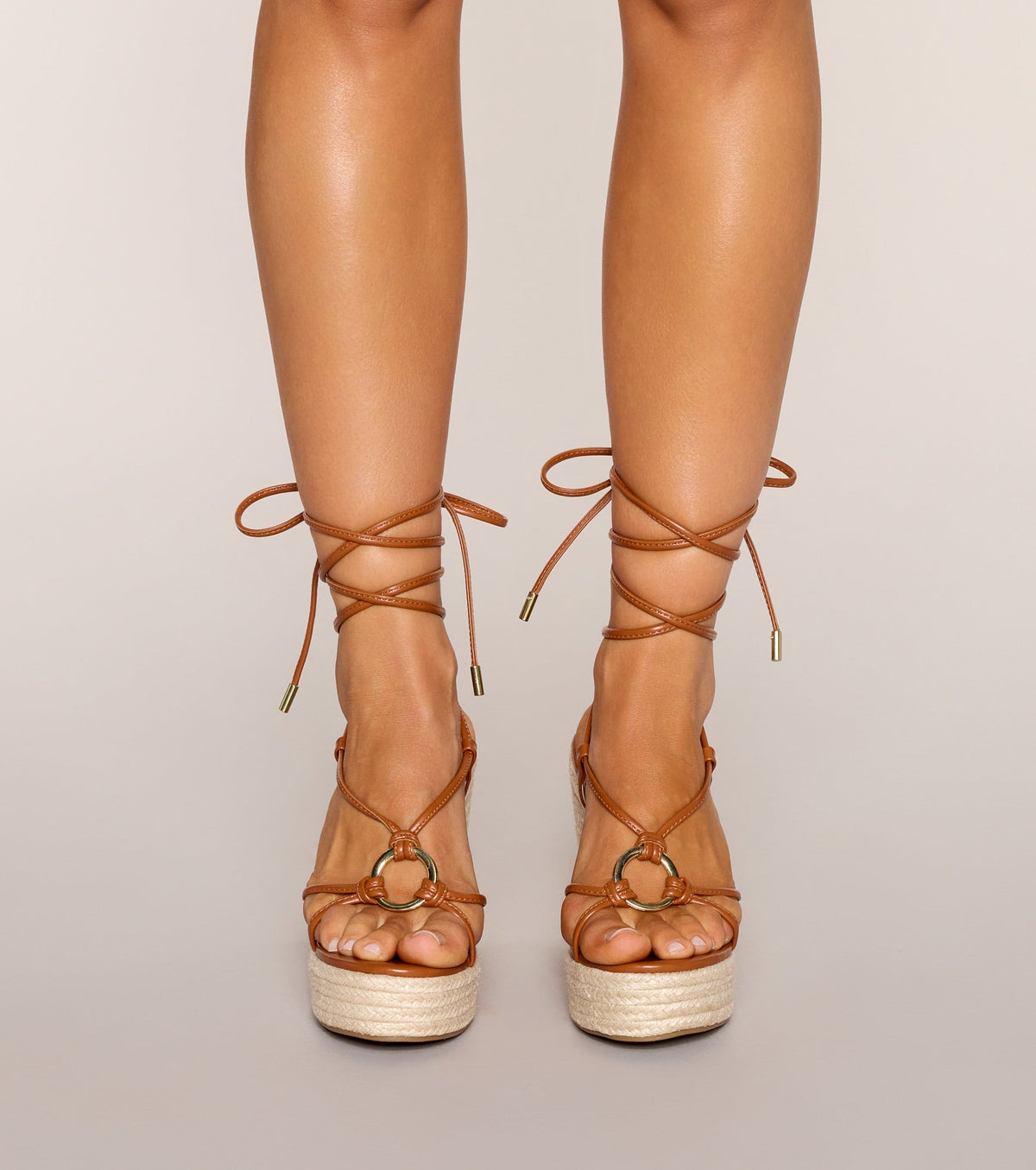 Sunset Stroll Lace-Up Espadrille Wedges