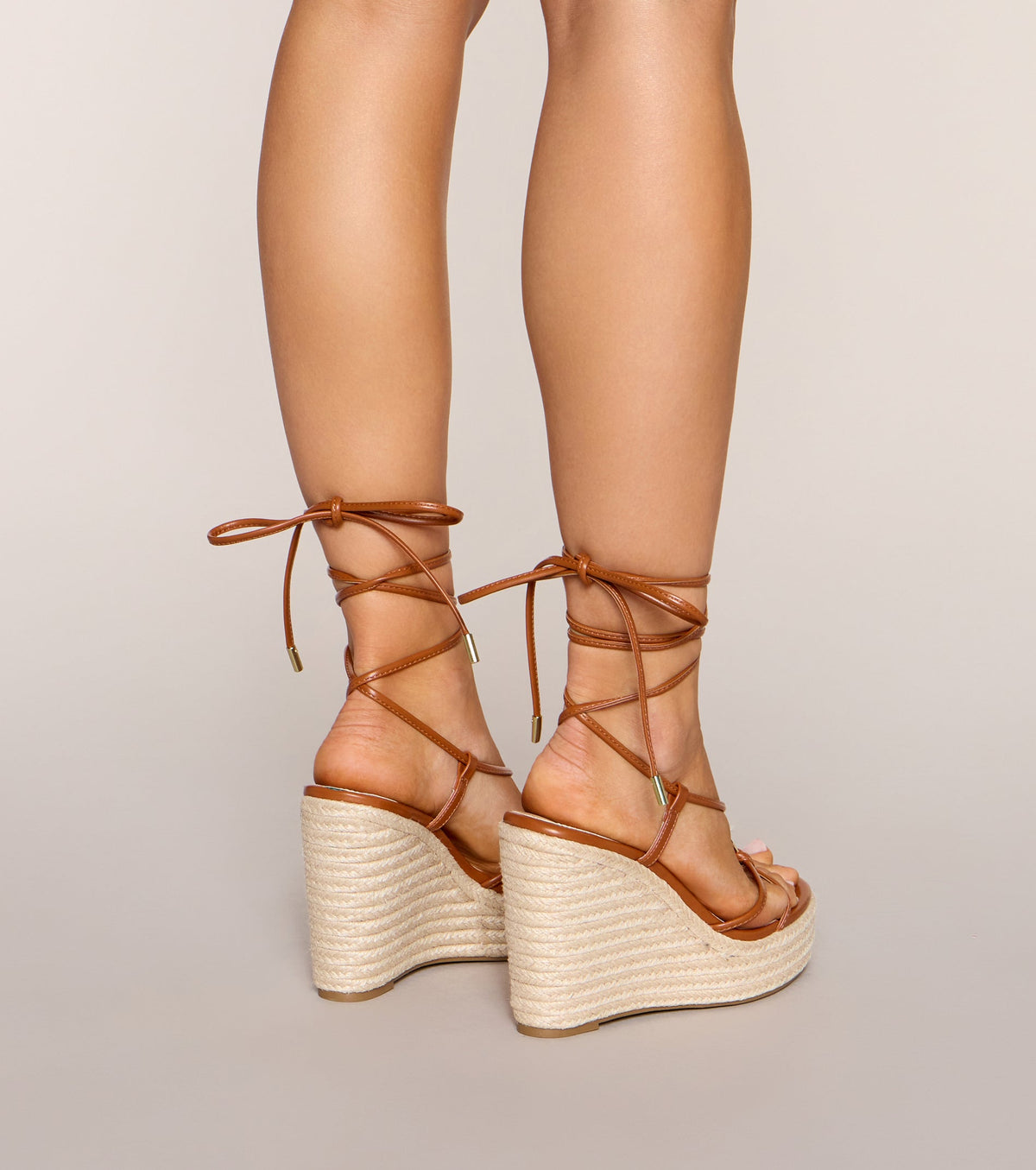 Sunset Stroll Lace-Up Espadrille Wedges