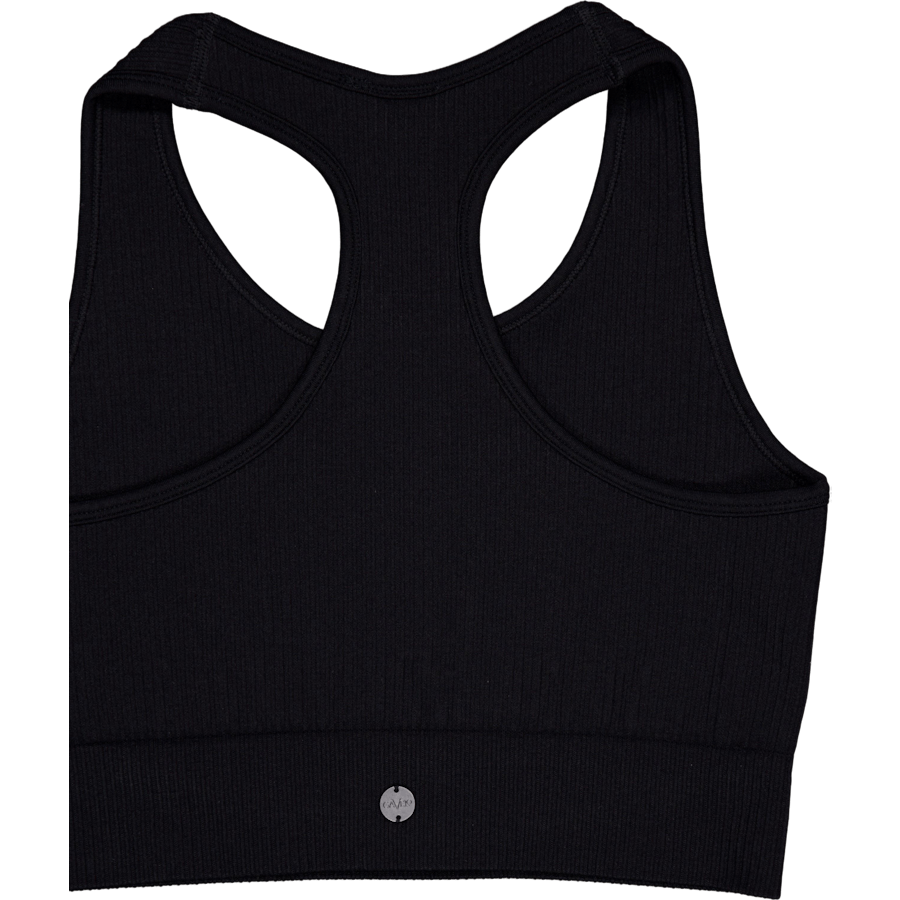 Ribbed Seamless Sport Bra Black