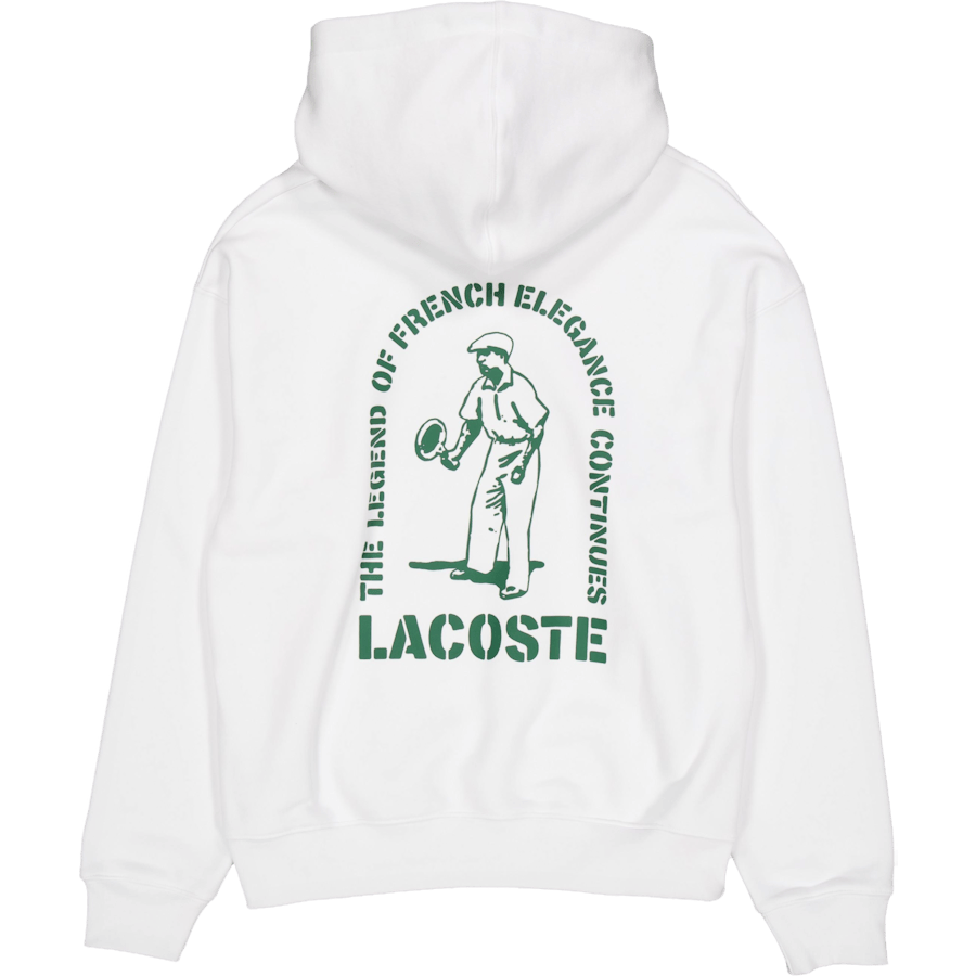 Loose Fit Printed Hoodie White