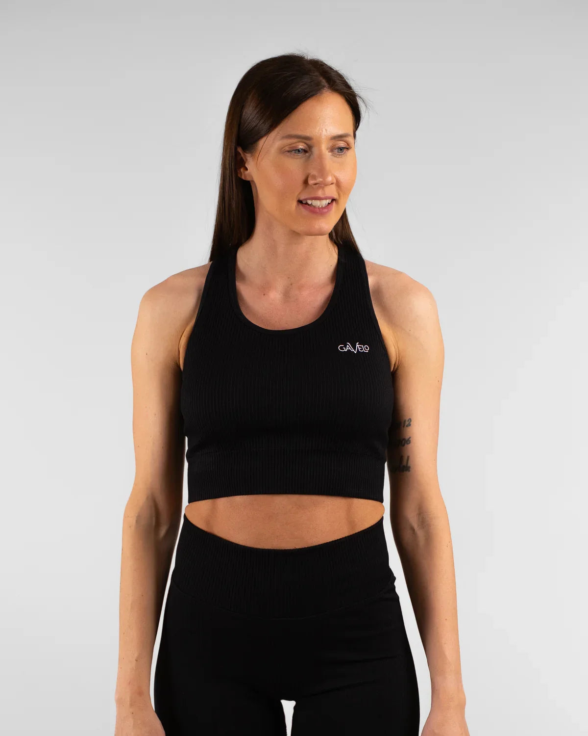 Ribbed Seamless Sport Bra Black