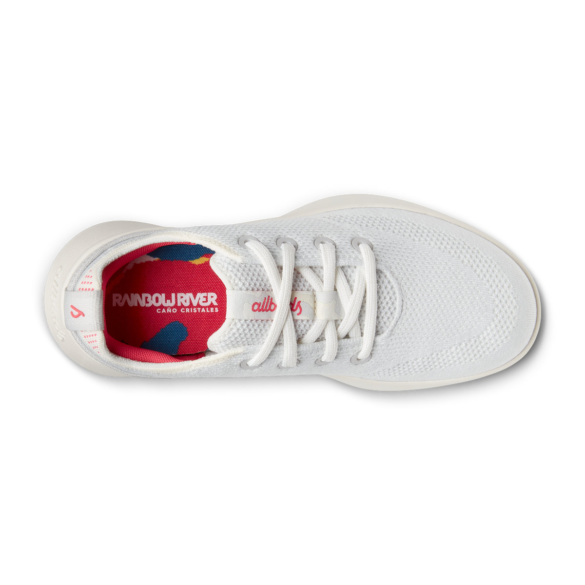 Women's Tree Runner Go Sneakers in Blizzard/Vivid Red with Natural White Sole