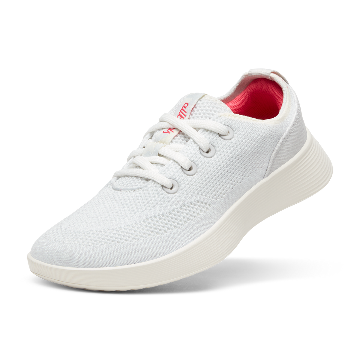 Women's Tree Runner Go Sneakers in Blizzard/Vivid Red with Natural White Sole