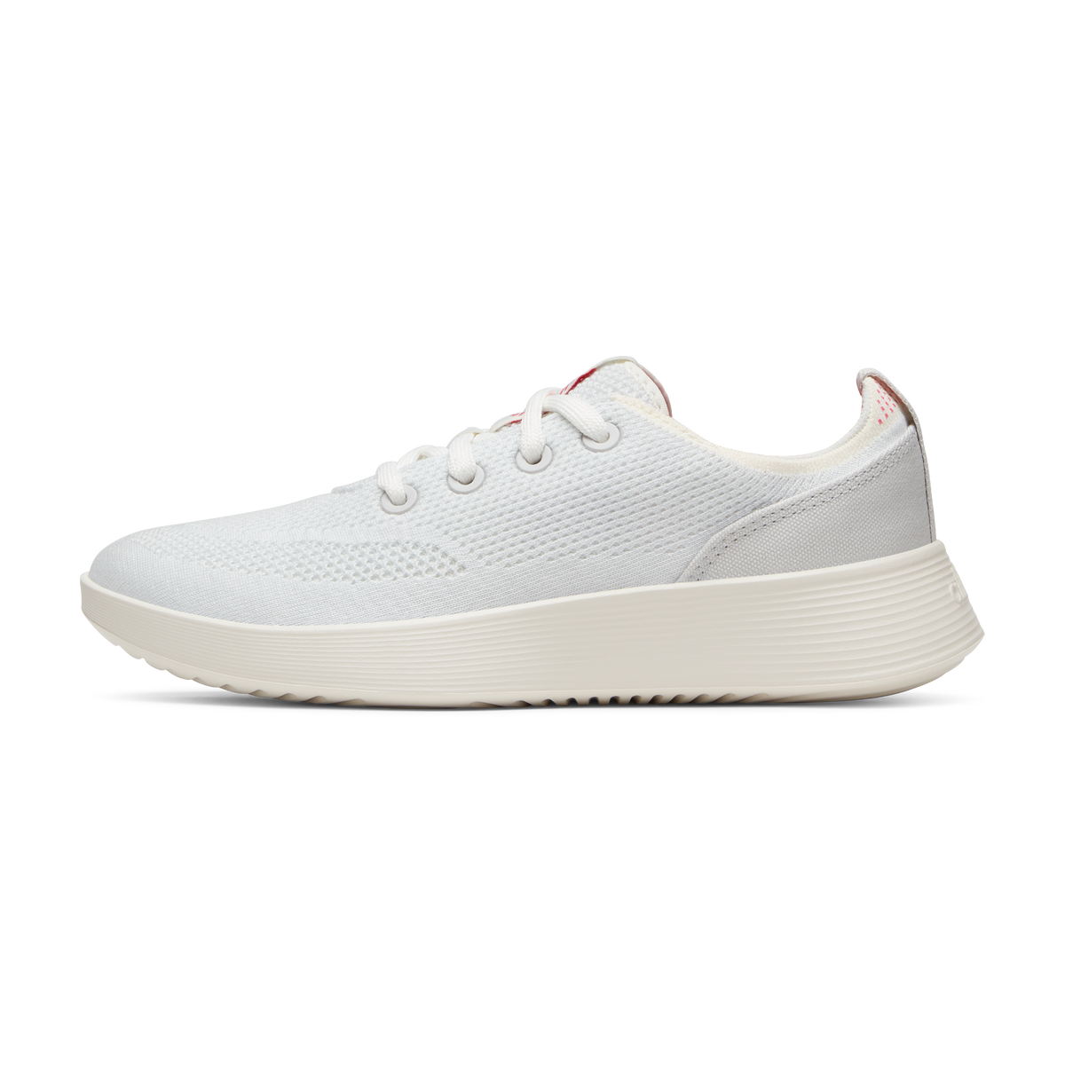 Women's Tree Runner Go Sneakers in Blizzard/Vivid Red with Natural White Sole