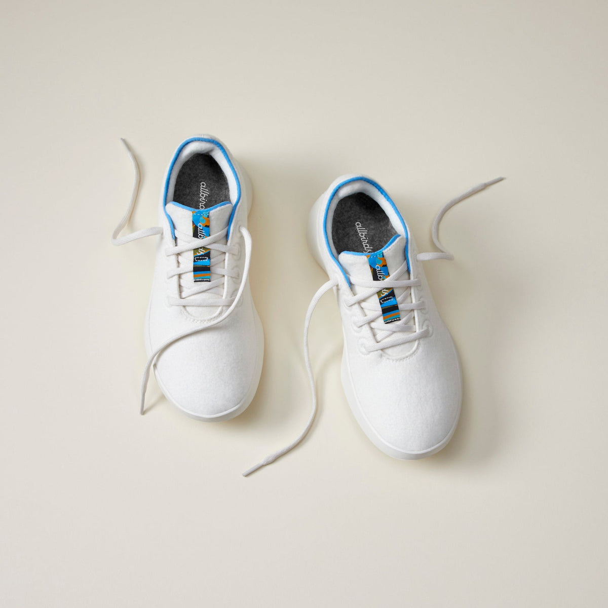 Men's Wool Runner Go in Natural White/NZ Blue with Natural White Sole