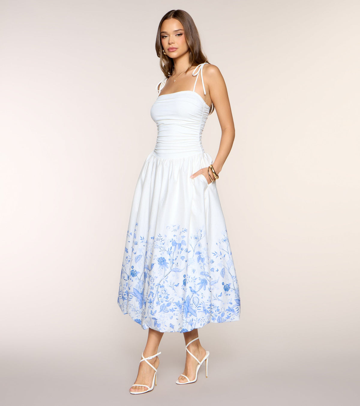 Clarie Floral Poplin A-Line Formal Dress