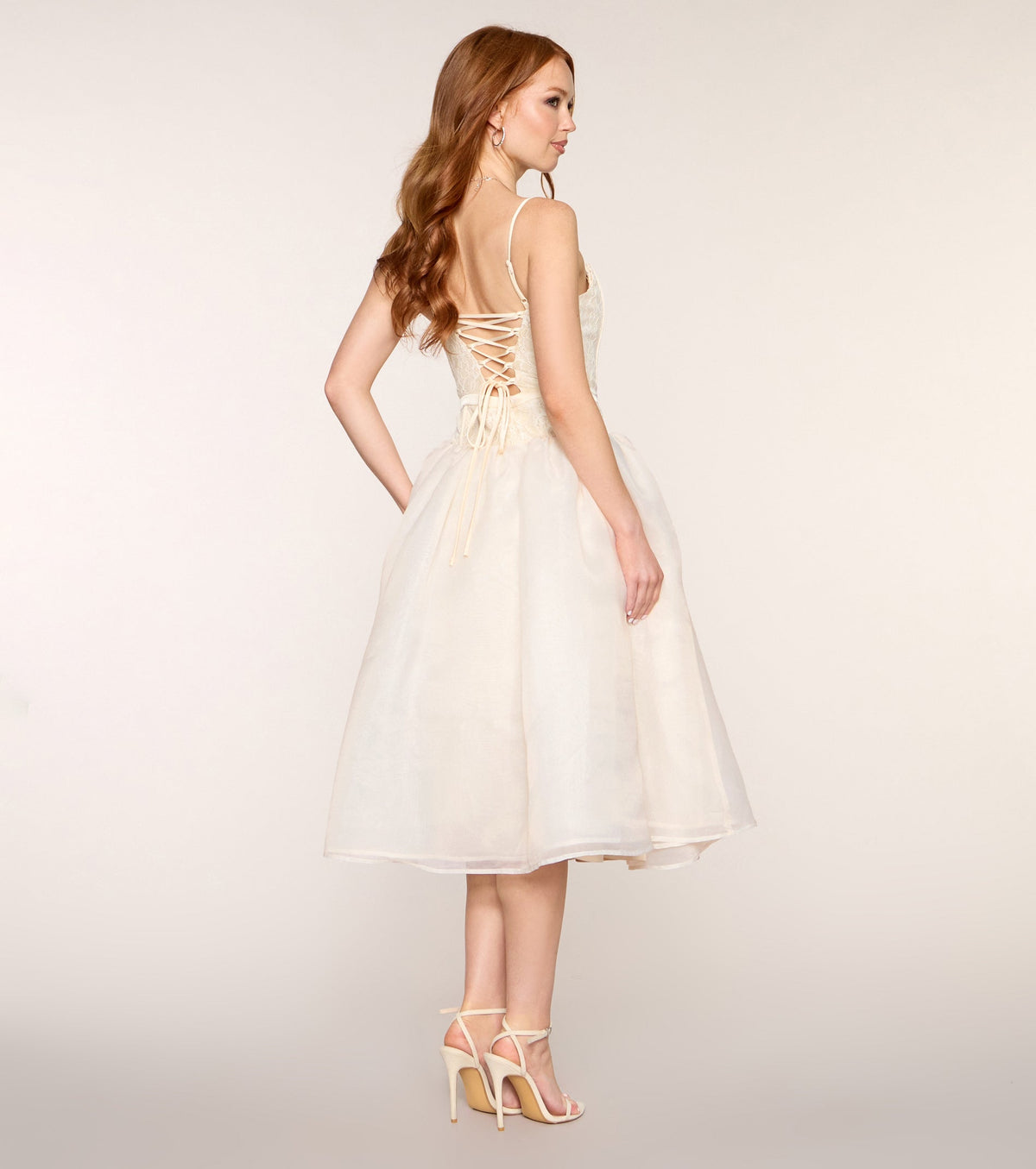 McKenzie Corset A-Line Midi Formal Dress