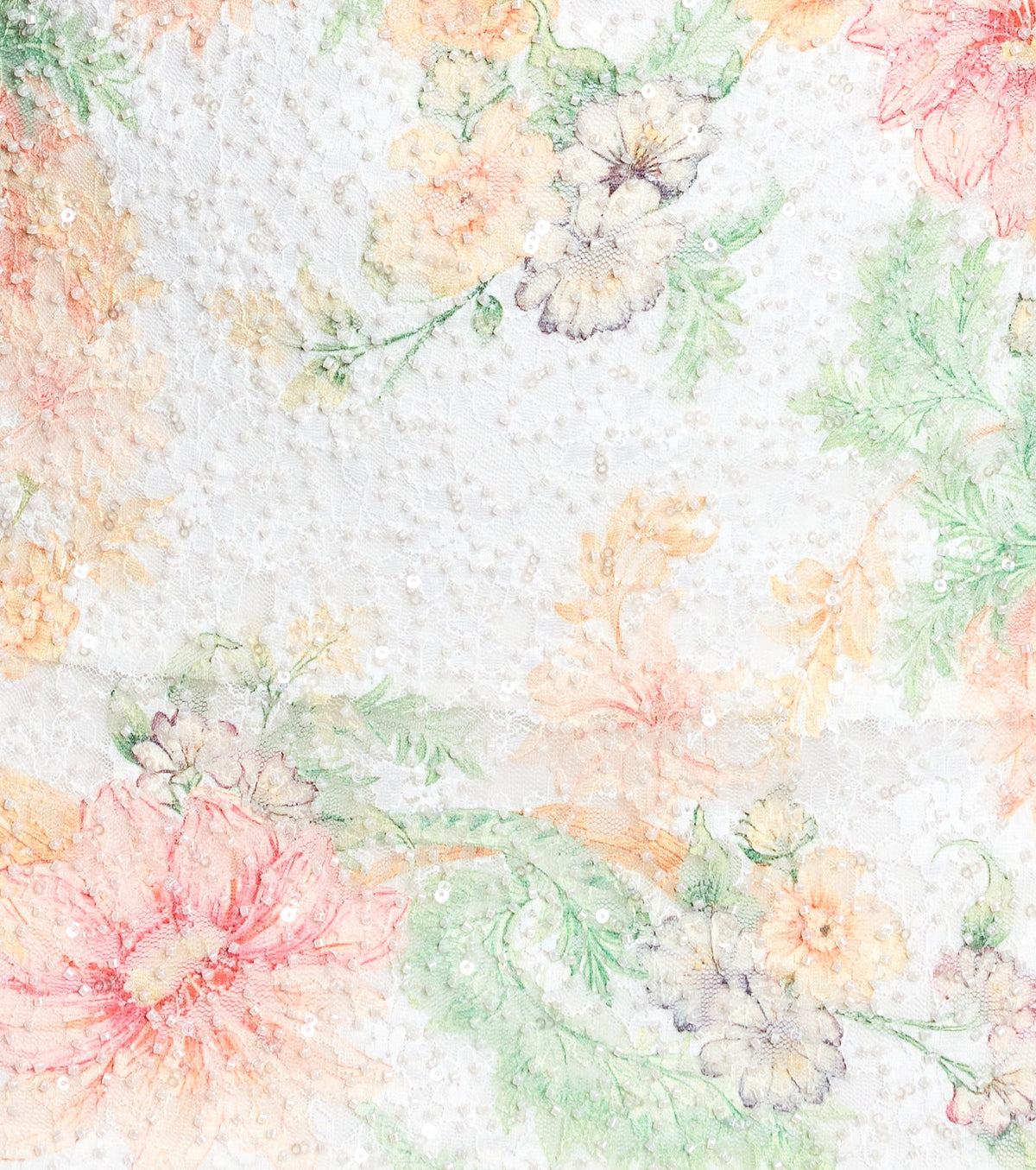 Serene Floral Print Beaded Mini Dress