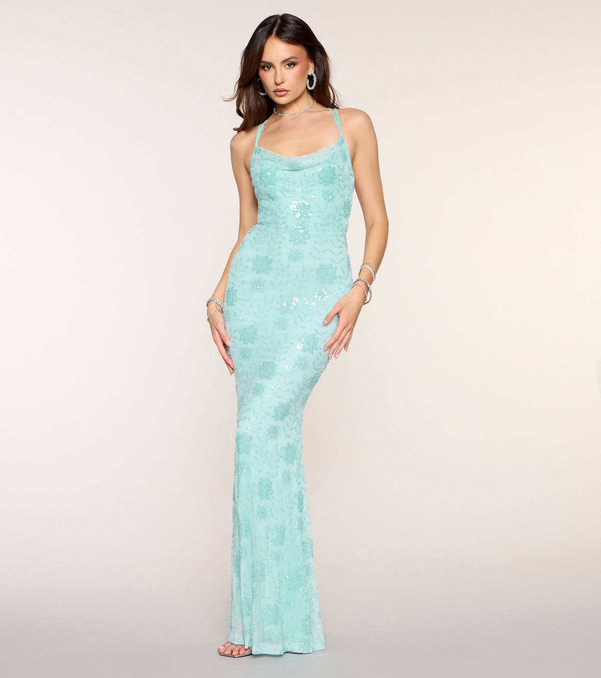 Valencia Floral Beaded Formal Dress