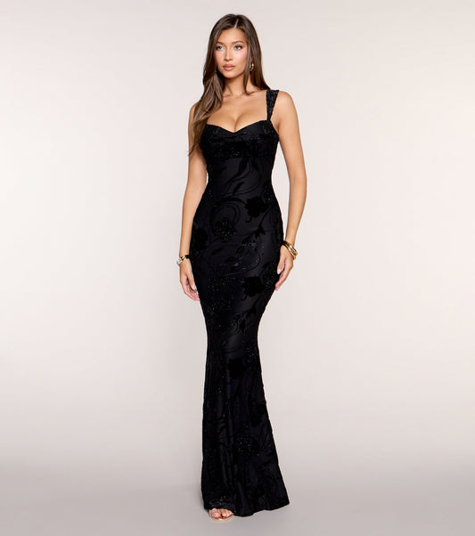 Celina Open Back Velvet Mermaid Dress