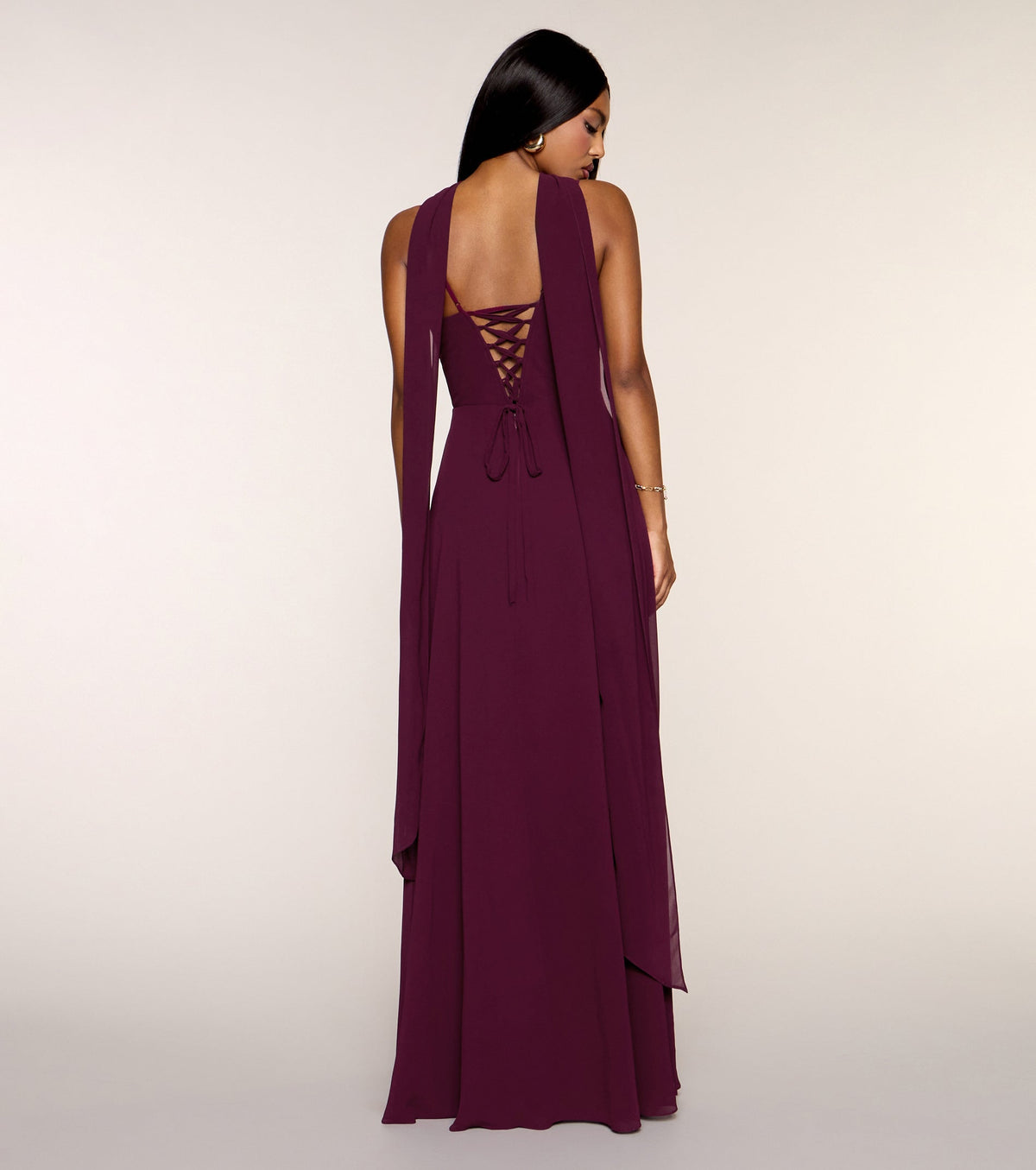 Cassidy Scarf Neck Chiffon Formal Dress