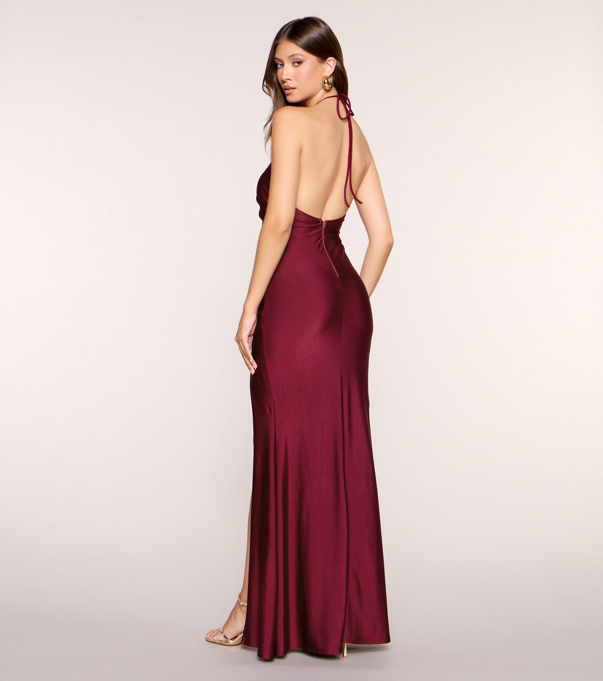 Mila Satin Halter Mermaid Formal Dress